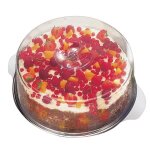 Aps - plat � g�teau inox � 30 cm avec cloche transparente h 11 cm