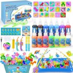 Aqua gel kit p�che 71pcs jeu cr�atif diy avec 14 gels color�s 20 moules 2 cannes � p�che activit� manuelle ...