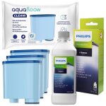 Aquafloow 3x filtres pour la machine � caf� philips latte go saeco (remplacement) et agent d�tartrant ...