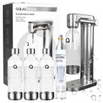 Aquafloow machine � soda eau p�tillante ? acier ? 3 bouteilles de 08 l ? cylindre co? inclus - r�glage ...