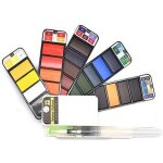 Aquarelle ensemble de peinture pour enfants adultes 25 couleurs artiste professionnel portable poche ...