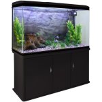 Aquarium - noir - 300 litres - meuble noir - kit de dmarrage - graviers naturels