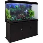 Aquarium - 300 litres - noir - meuble - verre