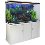 Aquarium blanc - kits et accessoires de dmarrage - graviers noir - meuble blanc - 1435cm x 1205cm x ...