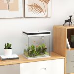 Aquarium complet 14l - akozon - 10583 - verre ultra - transparent - led multicolores - filtration hebdomadaire ...