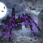 Araigne halloween 125cm araigne effrayante gante led araigne peluche pour fte maison hante dcoration ...