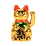 Aramox chat porte - bonheur grand or agitant la main patte vers le haut richesse prosprit accueillant ...