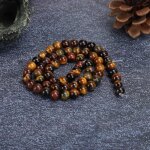 Aramox perles en oeil de tigre naturel perles rondes en oeil de tigre tricolore en pierre naturelle accessoire ...