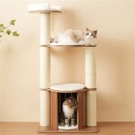 Arbre � chat 135 cm avec troncs xxl 12 cm plateformes et niche en mdf imperm�able - stable et robuste ...