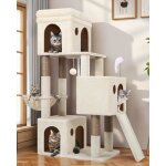 Arbre � chat beige - jozsi - arbre � chat beige 2 - 4 chats 3 grandes niches 40x33x35 cm plateforme sisal ...