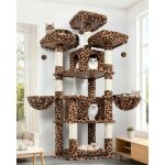 Arbre � chat - gato negro - 174 cm - trois plateformes rembourr�es - deux niches cachettes - panier moelleux ...