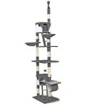 Arbre à chat plafond en corde en sisal griffoir grattoir xxl escalade gris et blanc Arbre à chat plafond en corde en sisal griffoir grattoir xxl escalade gris et blanc