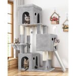 Arbre � chat pour gros chats - jozsi - arbre 2 - 4 chats 3 niches plateforme planche sisal panier peluche ...