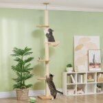 Arbre � chat de hauteur plafond dispositif anti - basculement poteaux en corde de sisal bois ding�nierie ...