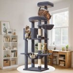 Arbre � chat maine coon 168 cm stable format xxl avec condos spacieux 4 griffoirs grandes plateformes ...