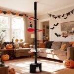 Arbre � chat multi - niveaux du sol au plafond costway hauteur r�glable 245 - 300 cm condo hamac poteaux ...