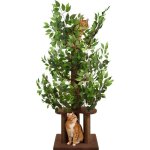 Arbre � chat multi - niveaux - suteo - 4 niveaux - 3 colonnes de grattage - 60x60x160 cm - marron - peu ...