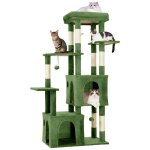 Arbre � chat robuste 155 cm multi - niveaux grands chats perchoir xl 2 niches poteaux � griffer en sisal ...