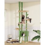 Arbre � chat du sol au plafond - holisane - cactus - 2 perchoirs & 2 hamacs - niche spacieuse - hauteur ...