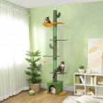 Arbre � chat suspendu plafond (230 - 275 cm) avec niche griffoir balle et syst�me anti - basculement ...