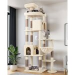 Arbre � chat xxl - holisane - 213 cm - 2 grandes niches - plate - forme festonn�e 55x45 cm - perchoir ...