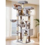 Arbre � chat xxl - jozsi - arbre 193?cm stable pour maine coon 2 condos 7 griffoirs 3 plateformes hamac ...