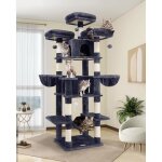 Arbre � chat xxl - jozsi - arbre 204?cm avec 3 perchoirs 2 niches 2 paniers hamac stable pour 3?5 chats ...