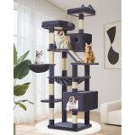 Arbre � chat xxl - jozsi - arbre � chat maine coon 180 cm 2 condos 8 griffers plateformes panier hamac ...