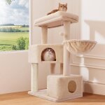 Arbre � chat xxl - jozsi - tour 105?cm 4 niveaux avec condo hamacs plateformes et poteaux sisal stable ...