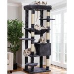 Arbre � chat xxl - jozsi - tour 152?cm pour gros chats 9?kg multi - niveaux avec plateforme peluche et ...