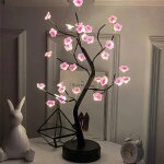 Arbre led cerisier en pot avec veilleuse - tactile usb / batterie d�coration bureau