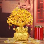 Arbre porte bonheur chinois feng shui en citrine cristal jaune créatif ornement de bureau décoration ... Arbre porte bonheur chinois feng shui en citrine cristal jaune créatif ornement de bureau décoration ...