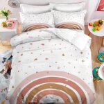 Arc - en - ciel et g�om�trique parure de lit 3 pieces 1 housse de couette 150 * 200cm et 2 taies doreillers ...