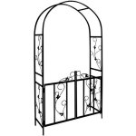 Arcade de rosier - deuba - support pour plantes avec porte - m�tal pulv�ris� - noir