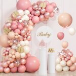 Arche ballon anniversaire rose gold 111pcs kit arche guirlande ballon rose or blanc beige d�coration ...