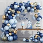 Arche ballon kit de guirlande de ballon decoration anniversaire ballon 99 pices macaron mtallique bleu ...