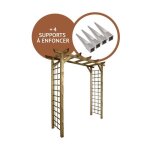 Arche jasmin droite + 4 supports poteaux  enfoncer
