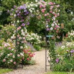 Arche jardin m�tal 2m - relax4life - mangeoire pour oiseaux - bols deau et panier en treillis - 7 crochets ...