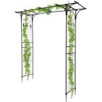 Arche de jardin pour plantes grimpantes et rosiers 206 x 40. 5 x 208 cm - fer - noir Arche de jardin pour plantes grimpantes et rosiers 206 x 40. 5 x 208 cm - fer - noir