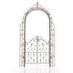 Arche de jardin avec portillon - grenada - marron antique - fer forg� - 235 cm de hauteur - 100 cm de ...