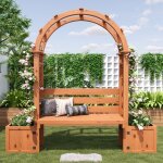 Arche de jardin avec treillis et banc int�gr� ? grand bac � fleurs pour plantes grimpantes ? 160x30x160 ...