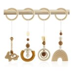 Arche de jeu pour b�b� - remorque de gym en bois - jouets filles gar�ons (marron)