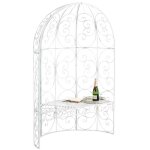 - clp - arche � rosier rosie en forme de demi pavillon avec banc de jardin - array