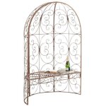 - clp - arche � rosier rosie en forme de demi pavillon avec banc de jardin - array