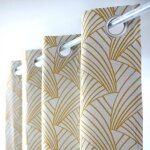 Rideau tamisant ardeco (135x250 cm) - jaune - ?illets - motif graphique art d�co