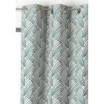 Rideau tamisant ardeco (135x250 cm) - vert - ?illets - motif graphique art d�co