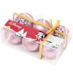 Boules de sapin de nol - disney - minnie - lot de 6 - diamtre 8cm - plastique - effet neige