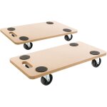 Arebos 2x chariots roulant chariot pour meubles plate - forme mobile chariot de transport chariot de ...