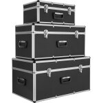 Arebos lot de 3 valises de transport volume total de 200 l 47 cm x 26 cm x 22 cm 68 cm x 31 cm x 32 cm ...