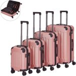 Arebos lot de 4 valises de voyage - coque rigide en abs - avec poigne tlescopique - serrure  fermeture ...